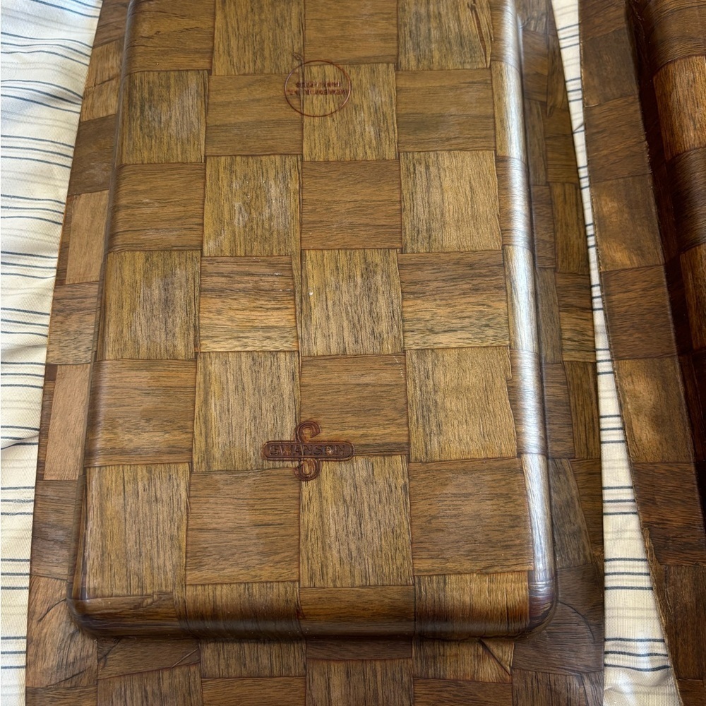 Wood Veneer Checkered Food Tray - Picture 7 of 7